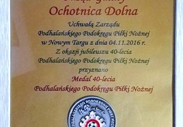 Gmina Ochotnica Dolna i piłkarze docenieni