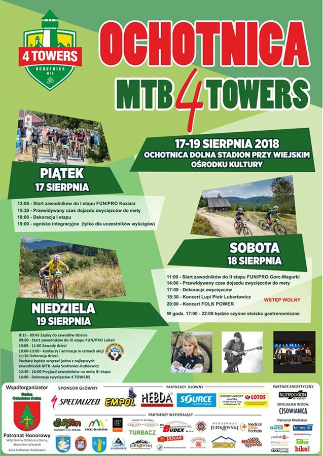 Ochotnica MTB 4 Towers - program imprezy