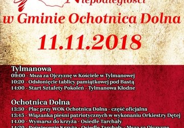 Program obchodów 100. rocznicy odzyskania przez Polskę niepodległości w Gminie Ochotnica Dolna.