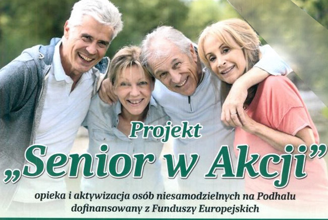 Zaproszenie na spotkanie promujące projekt „Senior w Akcji – opieka i aktywizacja osób niesamodzielnych na Podhalu”
