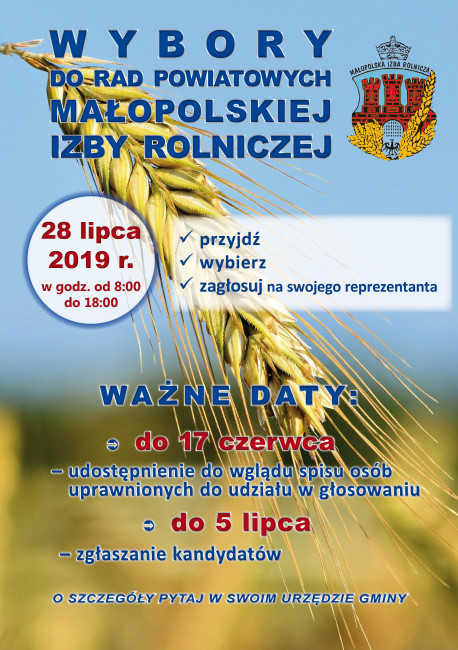 Wybory do Rad Powiatowych Małopolskiej Izby Rolniczej