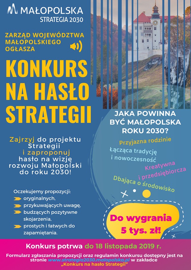 Konkurs na hasło strategii rozwoju Małopolski