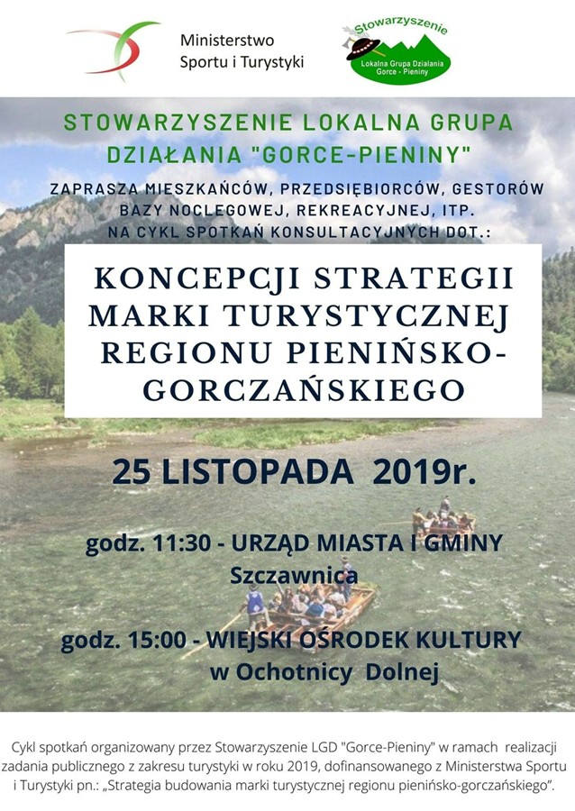 Konsultacje dotyczące koncepcji Strategii Marki Turystycznej Regionu Pienińsko-Gorczańskiego