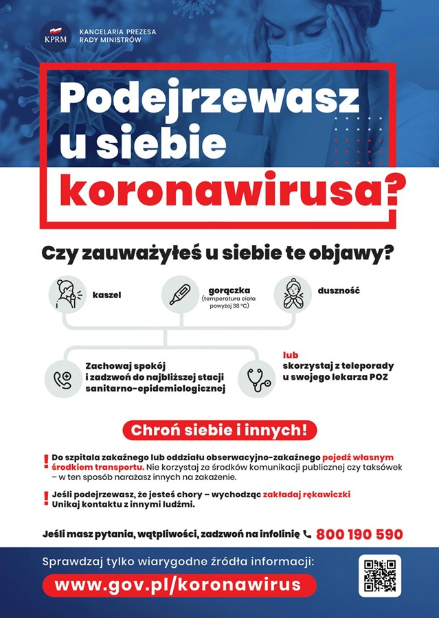 Podejrzewasz u siebie koronawirusa? Zobacz co zrobić